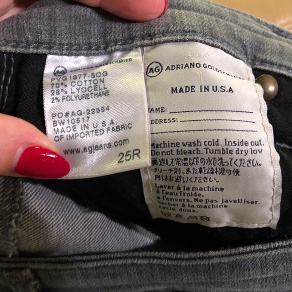 AG Stevie Ankle Cropped Stretch Jeans in Dark Gray - Picture 6 of 7